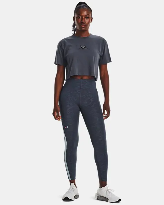 Under Armour Women's UA Branded Logo Crop Short Sleeve. 3 Under Armour Women's UA Branded Logo Crop Short Sleeve. 3