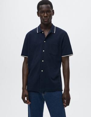 Regular-fit cotton piqué shirt