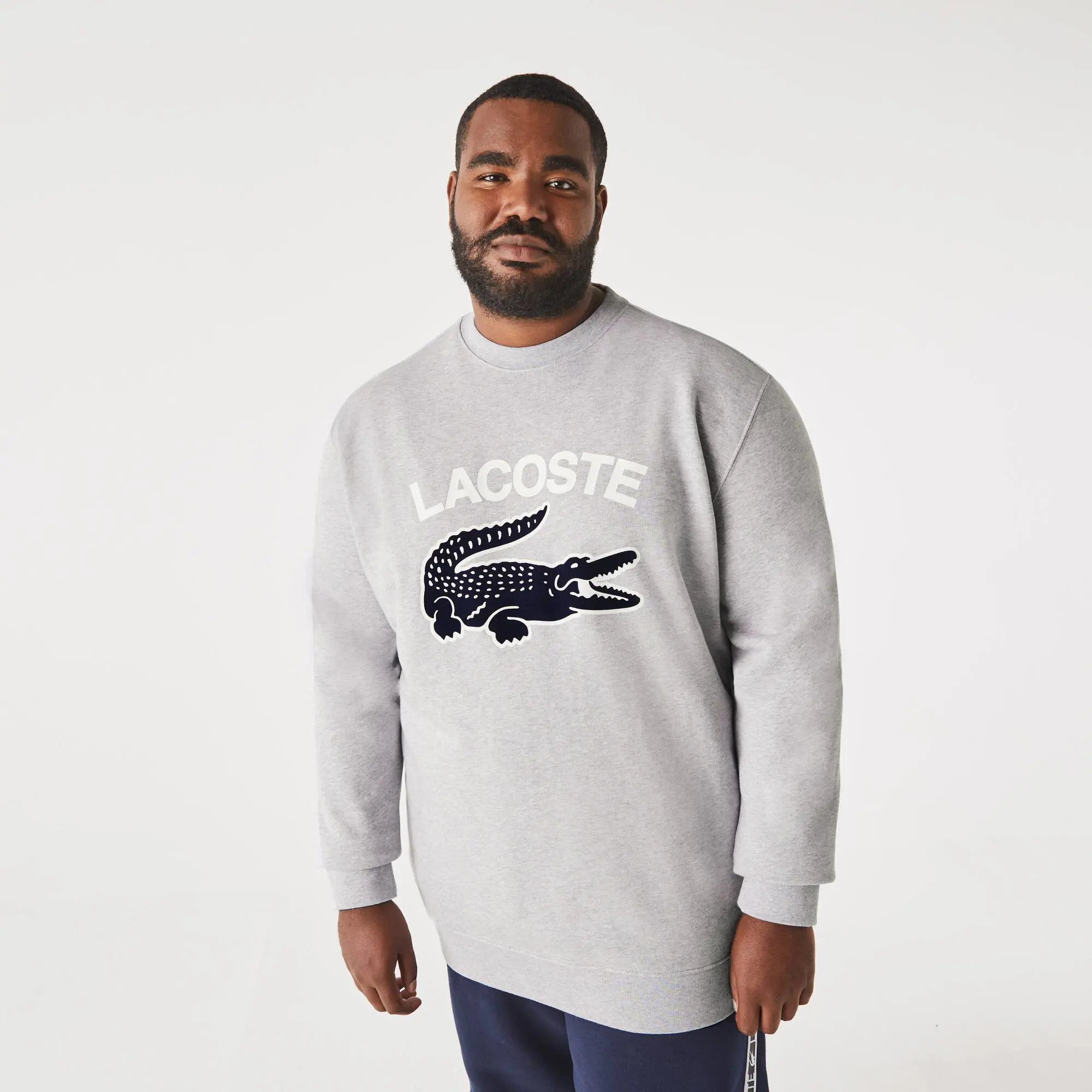Lacoste Sweatshirt homme col rond imprimé crocodile Lacoste - Grande taille – Big. 1