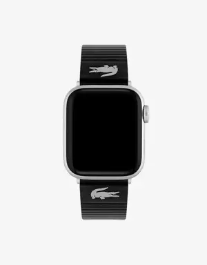 Pulseira para Apple Watch em pele preta Lacoste unissexo