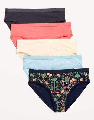High-Waisted Cotton Bikini Underwear 5-Pack for Women multi