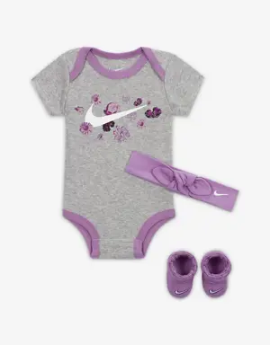 Nike Floral 3-Piece Bodysuit Box Set