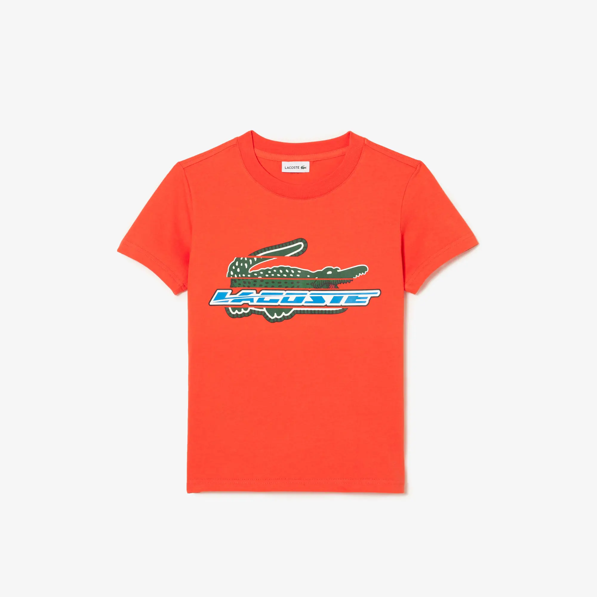 Lacoste Kids’ Contrast Print Cotton Jersey T-Shirt. 1