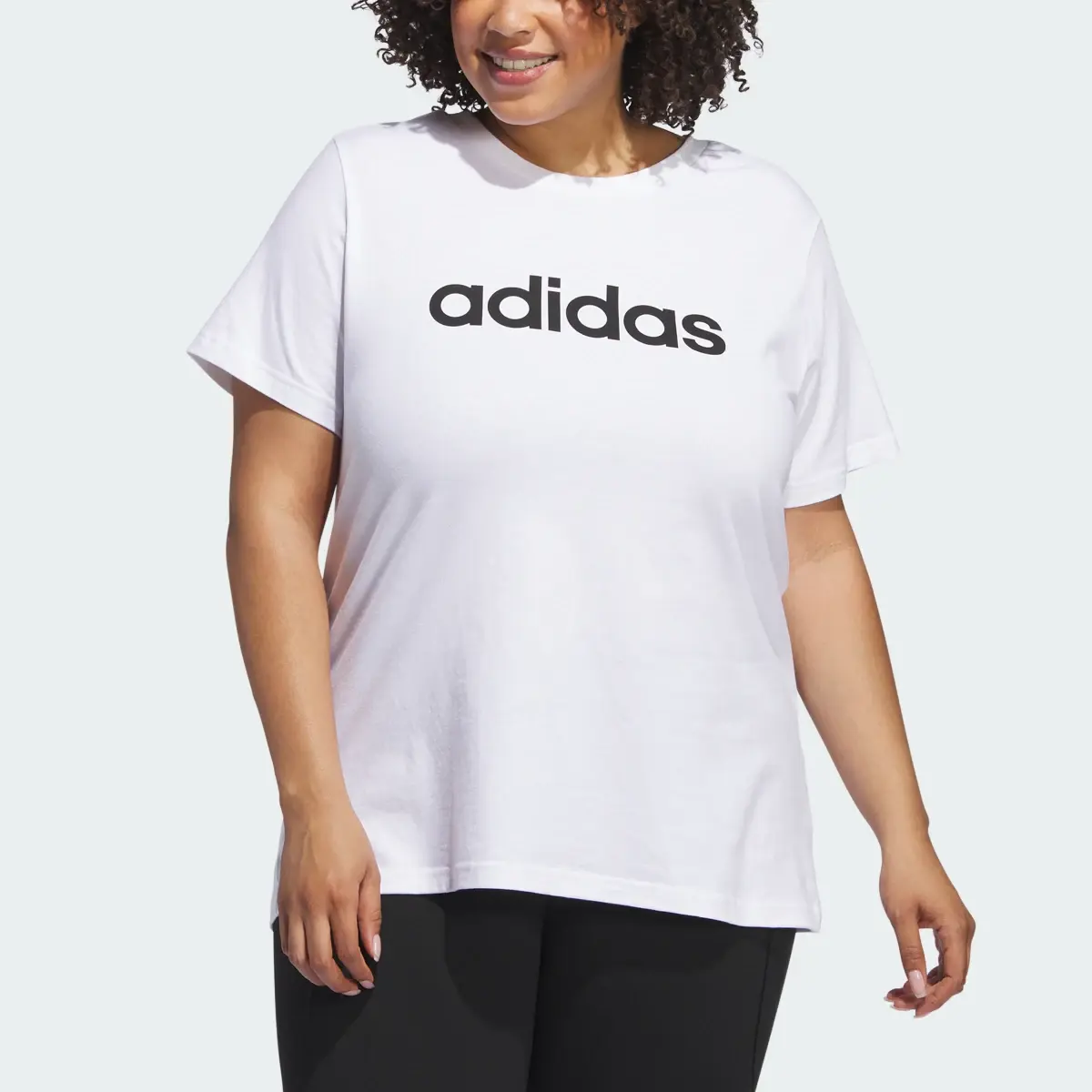 Adidas Linear Logo Tee (Plus Size). 1