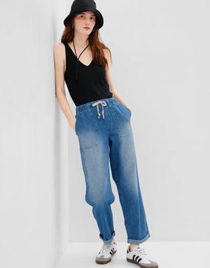 Mid Rise Easy Pull-On Jeans blue