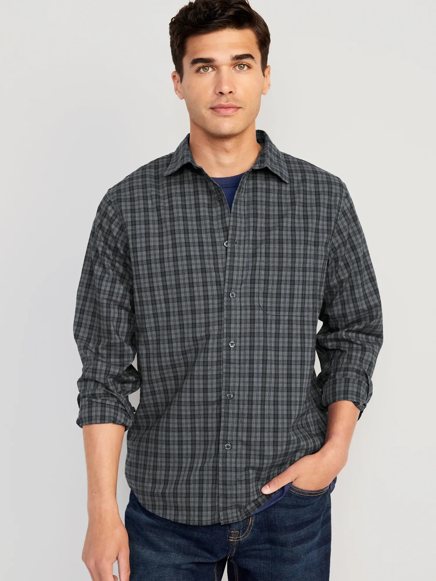 Old Navy Classic Fit Everyday Shirt gray. 1