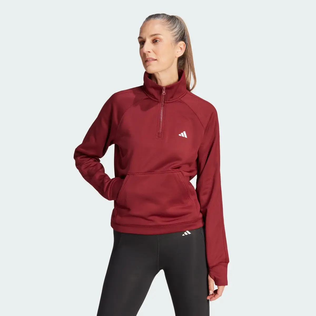 Adidas Aeroready Game & Go Quarter-Zip Fleece Top. 2