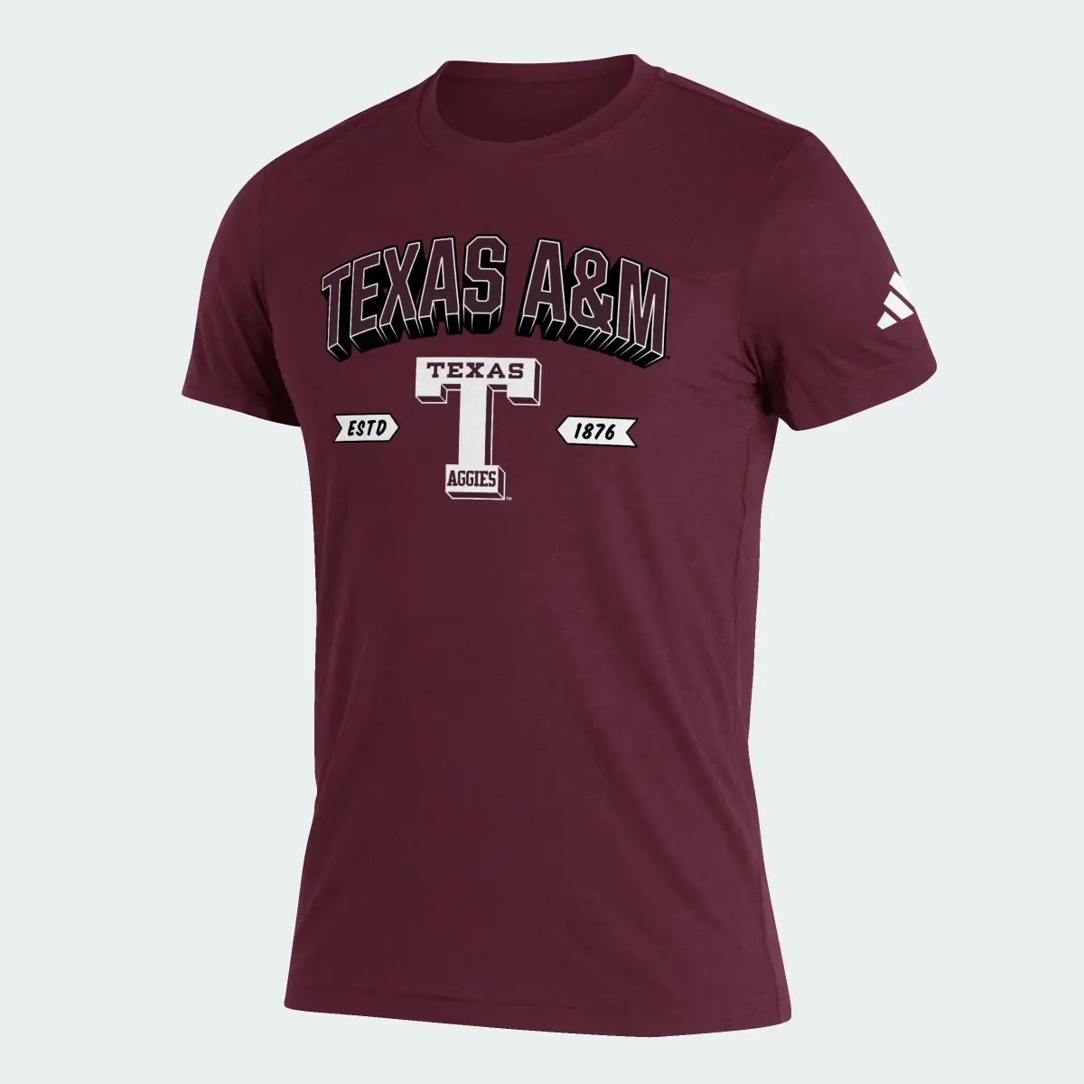 Adidas Texas A&M NCAA Blend AEROREADY Tee. 1