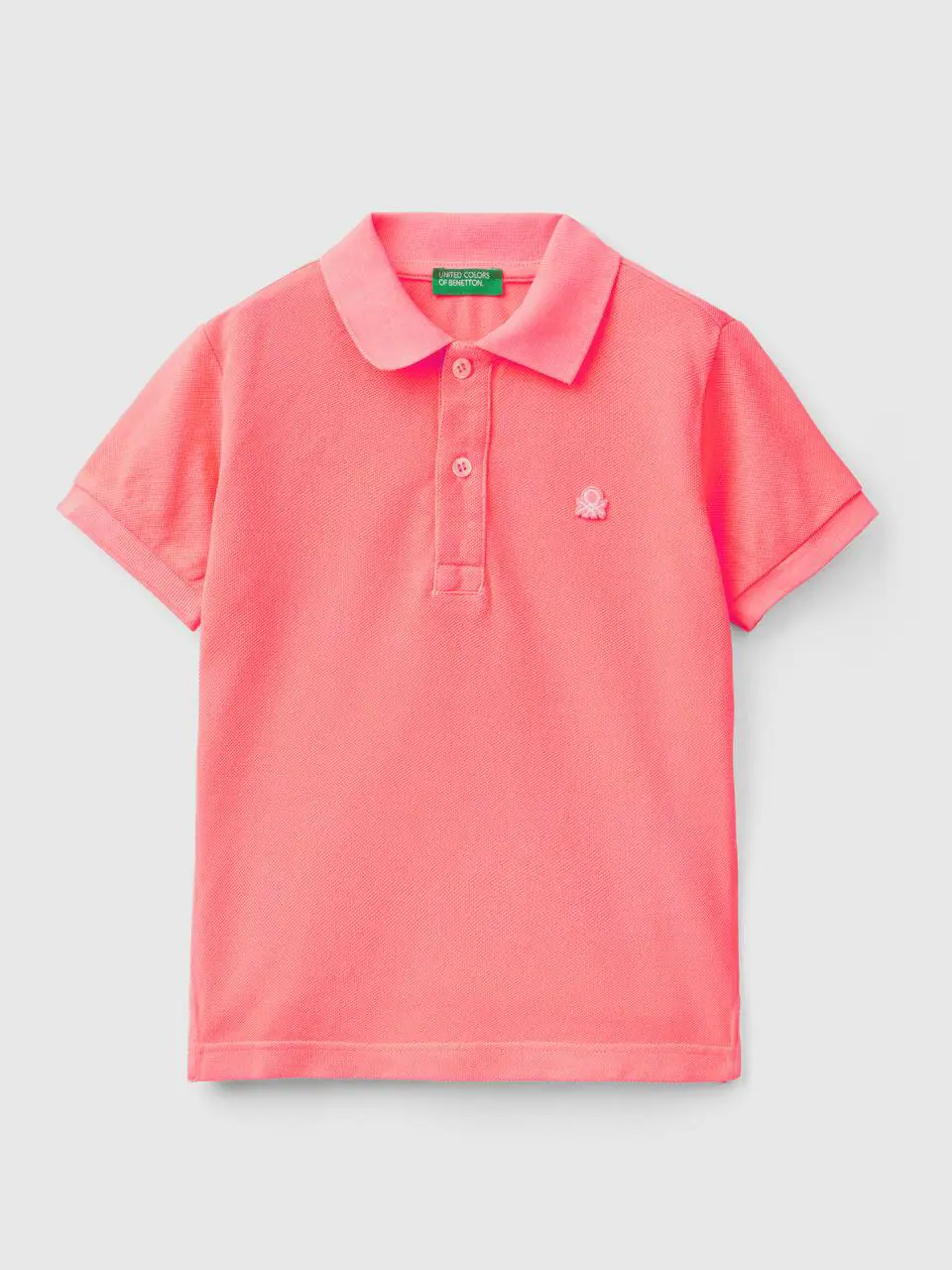 Benetton neon polo in organic cotton. 1