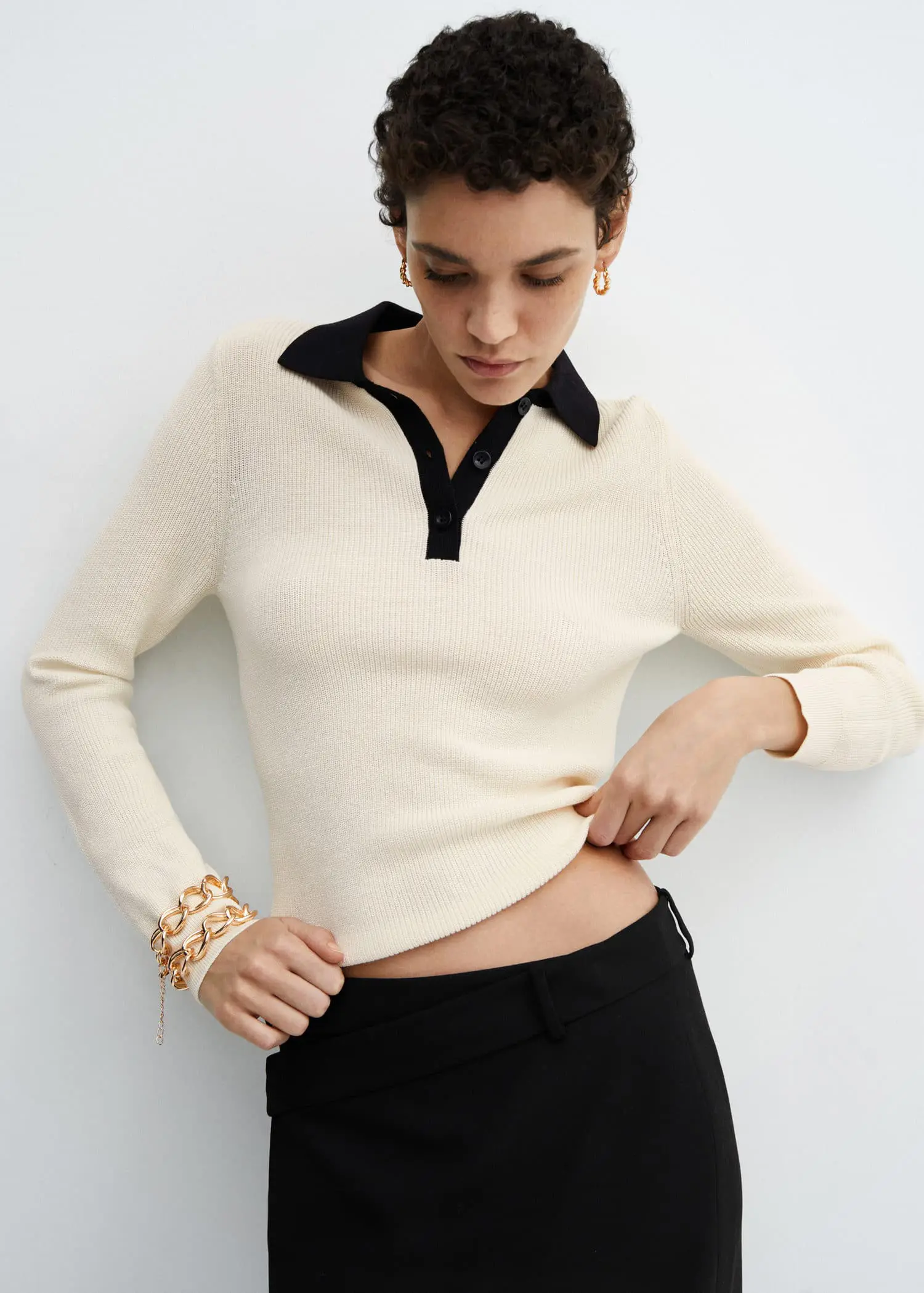 Mango Knitted polo neck sweater. 1