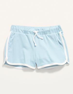 Jersey-Knit Dolphin-Hem Cheer Shorts blue