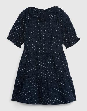 Toddler Ruffle Tiered Dress blue