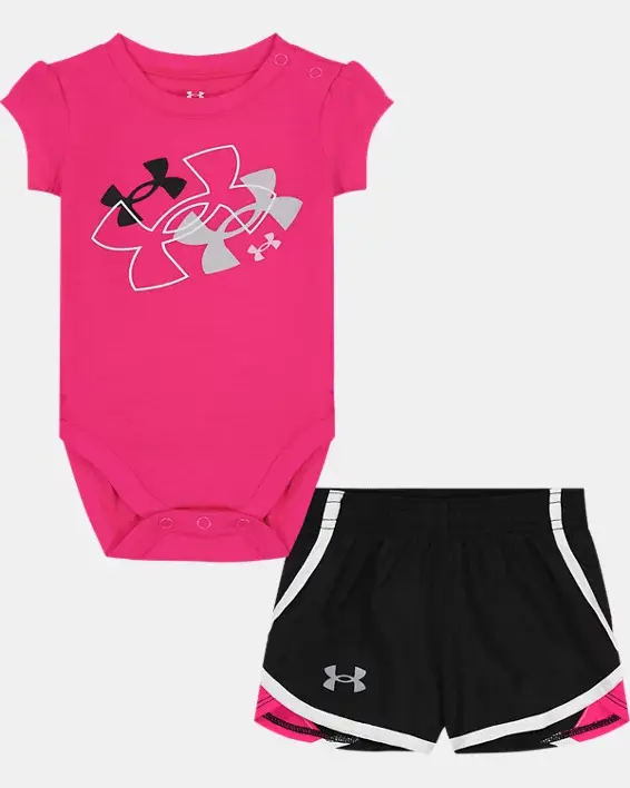 Under Armour Newborn Girls' UA Floating Logo Set. 1