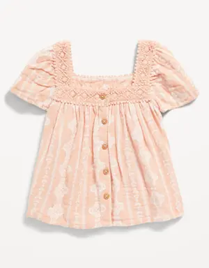 Old Navy Flutter-Sleeve Button-Front Top for Toddler Girls pink