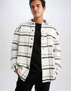 Oversize Fit Kareli Oduncu Uzun Kollu Gömlek