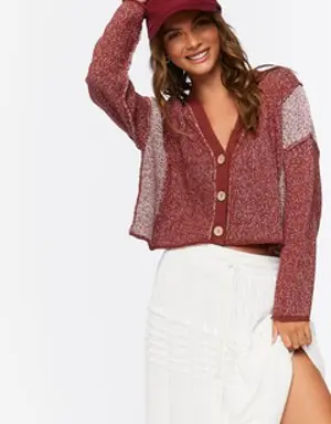 Forever 21 Cropped Cardigan Sweater Rosewater