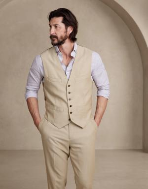 Signature Italian Hopsack Suit Vest beige