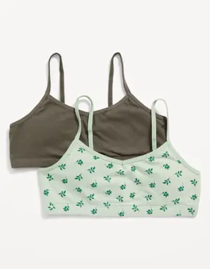 Jersey-Knit Cami Bra 2-Pack for Girls multi