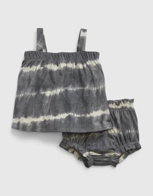 Baby 100% Organic Cotton Tie-Dye Outfit Set black