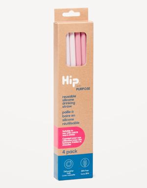 Old Navy Hip&#174 Reusable Silicone Drinking Straws 4-Pack pink