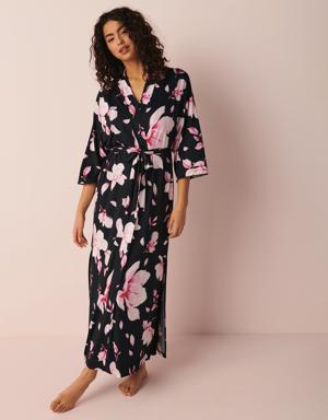 Recycled Fibers Floral Maxi-length Kimono