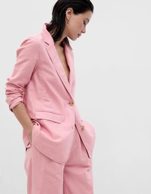 Gap Linen-Cotton Blazer pink