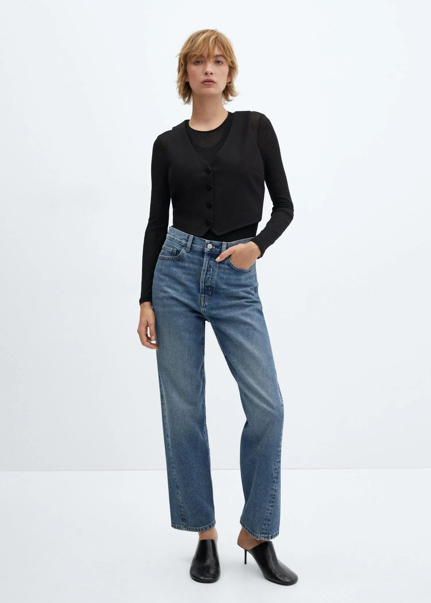 Mango Straight jeans with forward seams. 3