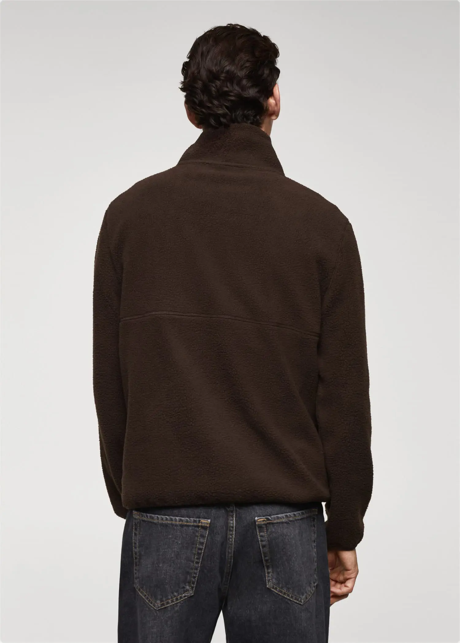 Mango Zip-neck fleece sweatshirt. 3