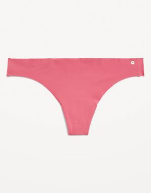 Low-Rise Soft-Knit No-Show Thong Underwear for Women pink