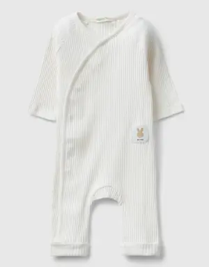 ribbed onesie in organic cotton