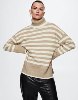 Mango Striped turtleneck sweater
