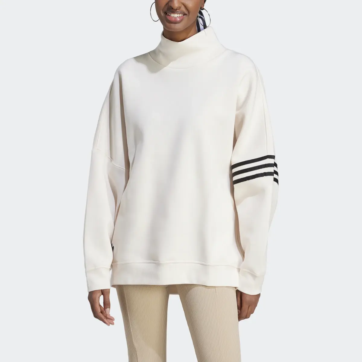 Adidas Adicolor Neuclassics Oversized High Neck Sweater. 1