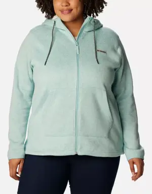 Women's Sweater Weather™ Sherpa Full Zip Hooded Jacket - Plus Size
