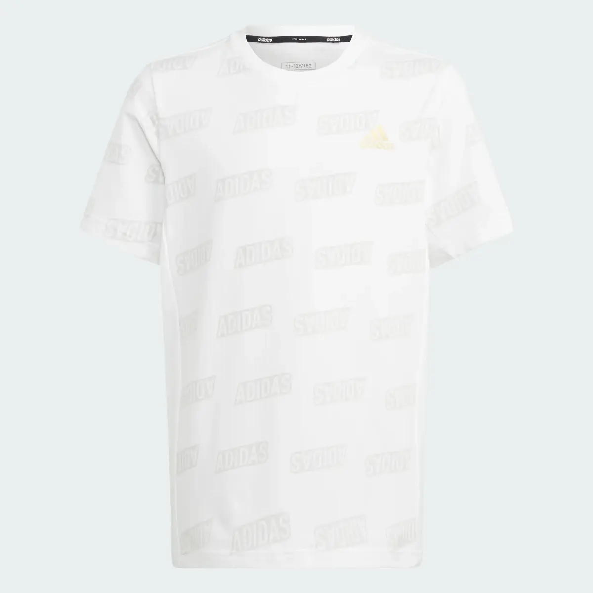 Adidas Brand Love Golden Allover Print Kids T-Shirt. 1