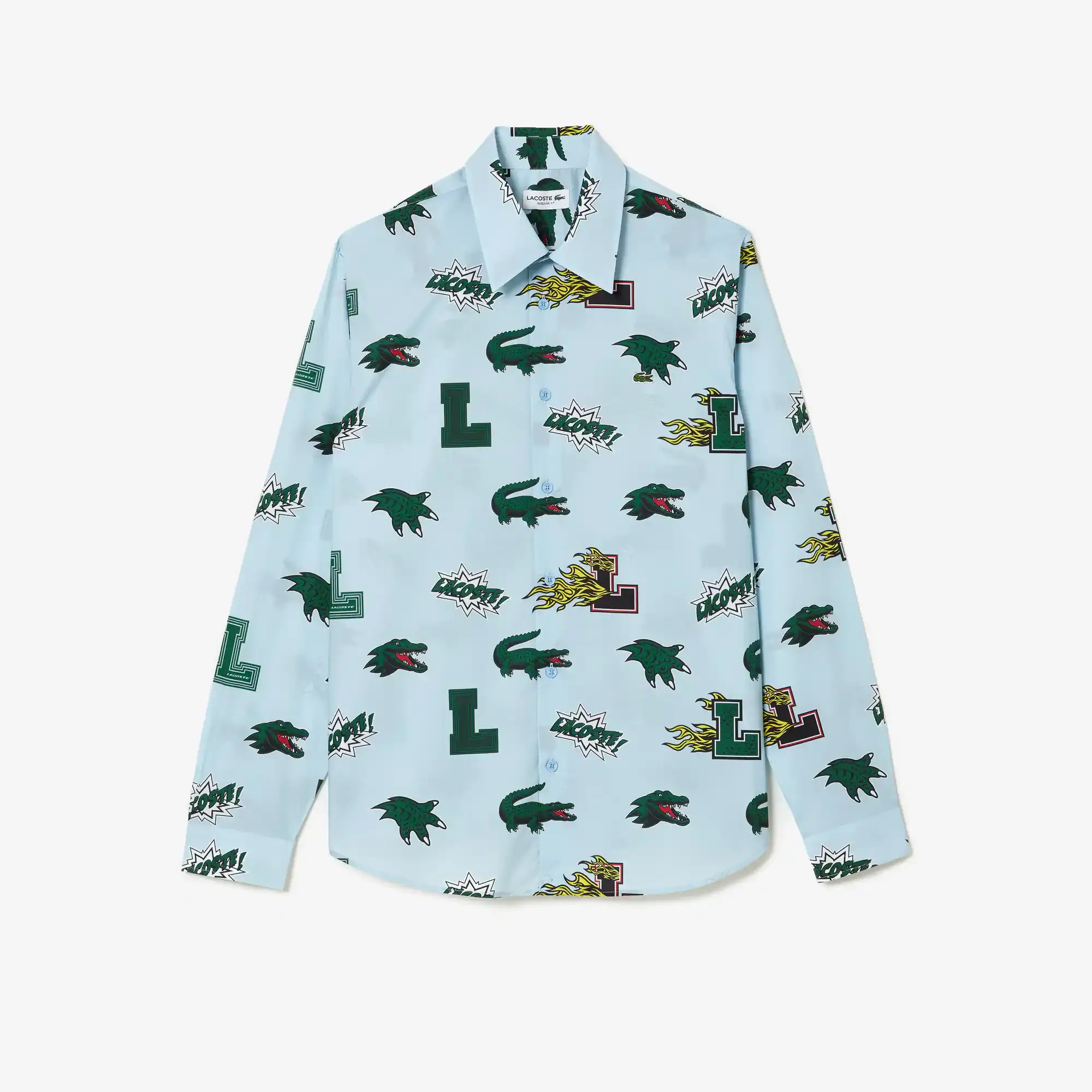 Lacoste Men's Regular Fit Crocodile Print Shirt. 2