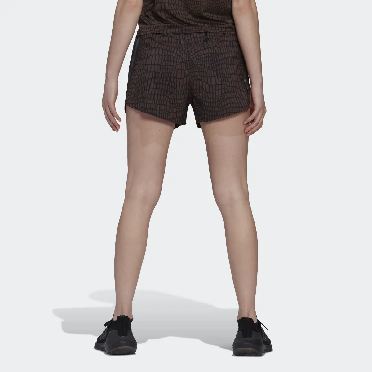 Adidas Run Icons 3-Stripes Crocodile Print Running Shorts. 2