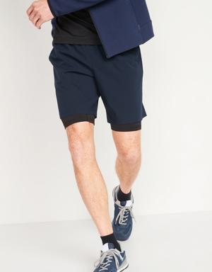 Go 2-in-1 Workout Shorts + Base Layer -- 9-inch inseam blue