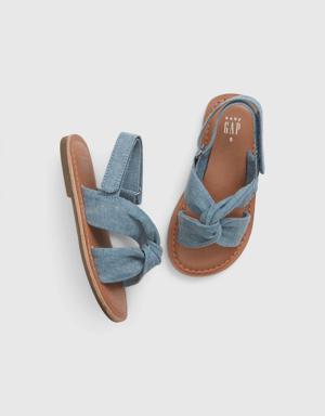 Toddler Chambray Knot Sandals blue