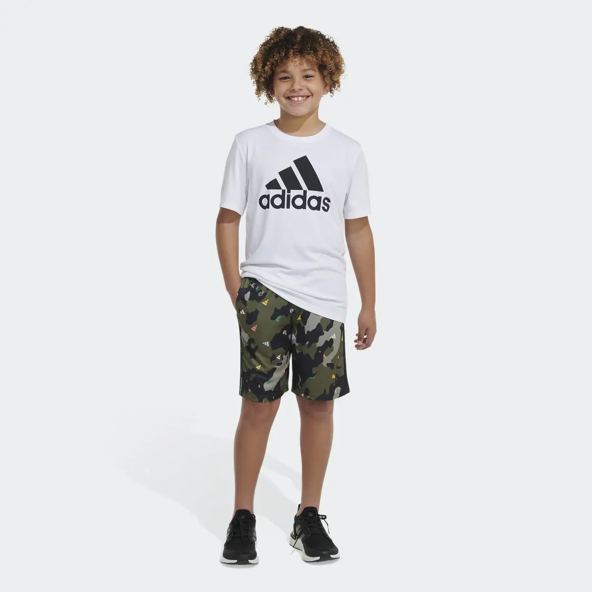 Adidas AEROREADY® Elastic Waistband Camo Shorts. 1