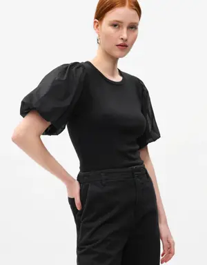 Modern Puff Sleeve T-Shirt black