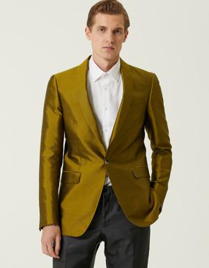 Yeşil Şal Yaka İpek Ceket