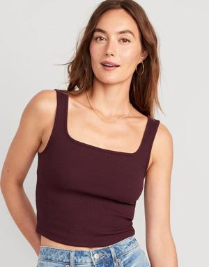 Old Navy Ultra-Cropped Rib-Knit Tank Top red
