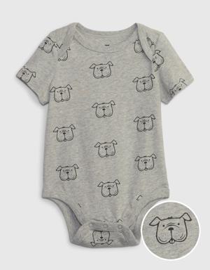 Baby 100% Organic Cotton Mix and Match Graphic Bodysuit gray