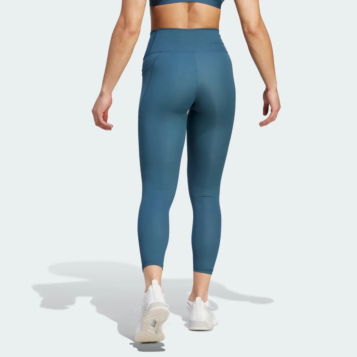 Adidas Optime Stash Pocket High-Waisted 7/8 Leggings. 2