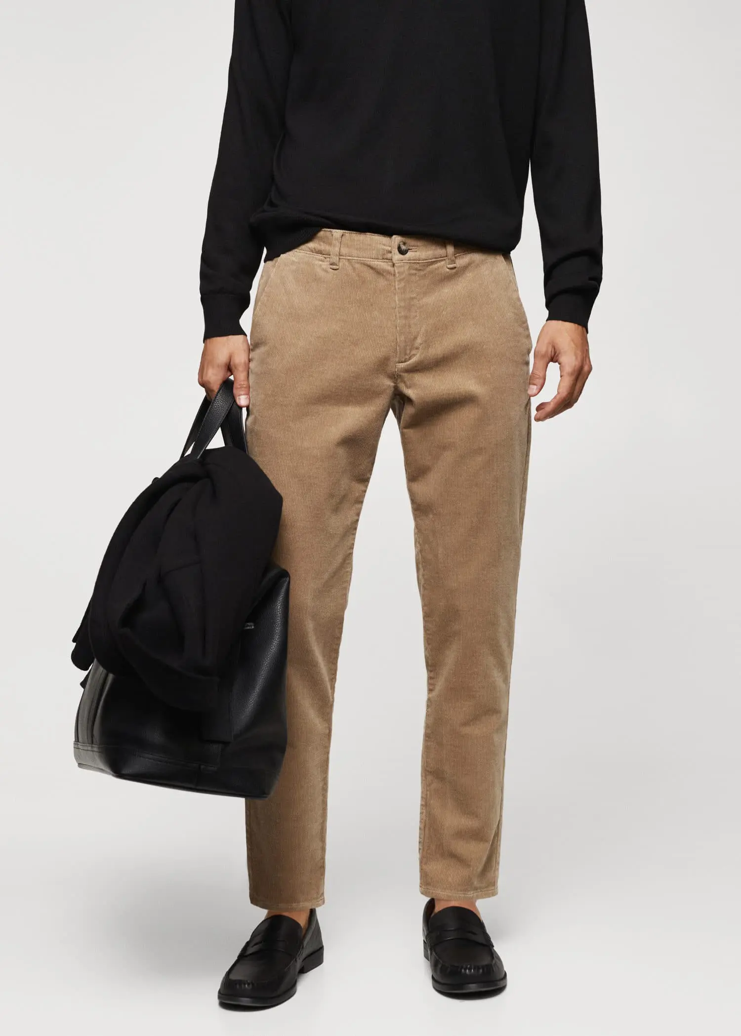 Mango Corduroy slim-fit pants with drawstring. 2