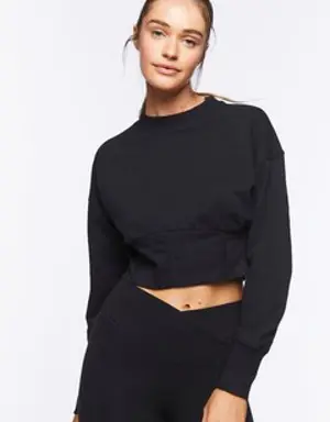 Forever 21 Active Cropped Pullover Black