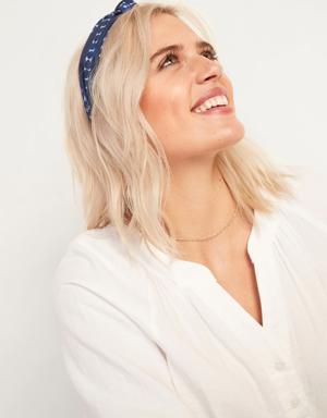 Fabric-Covered Headband For Women blue