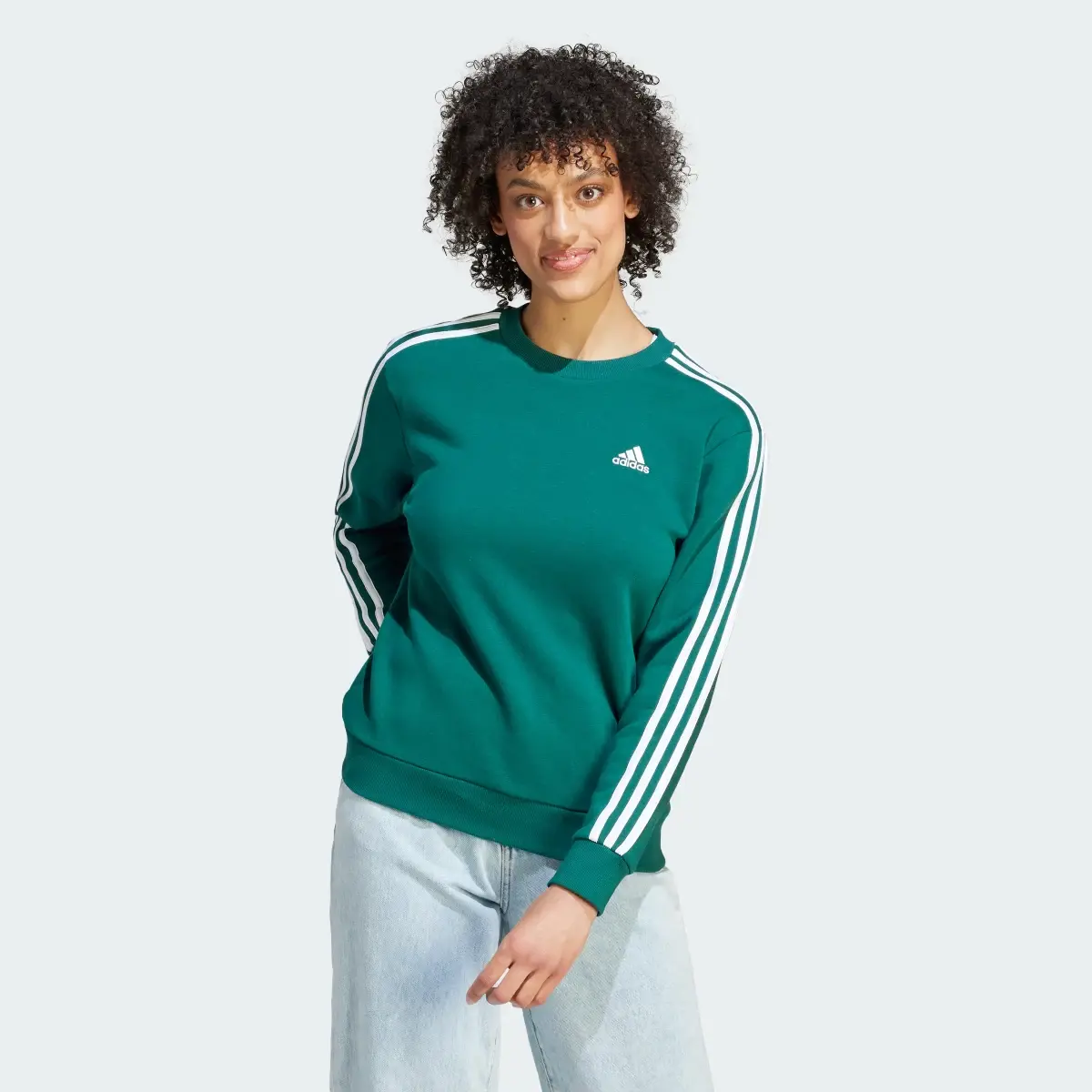 Adidas Essentials 3-Stripes Fleece Sweatshirt. 2