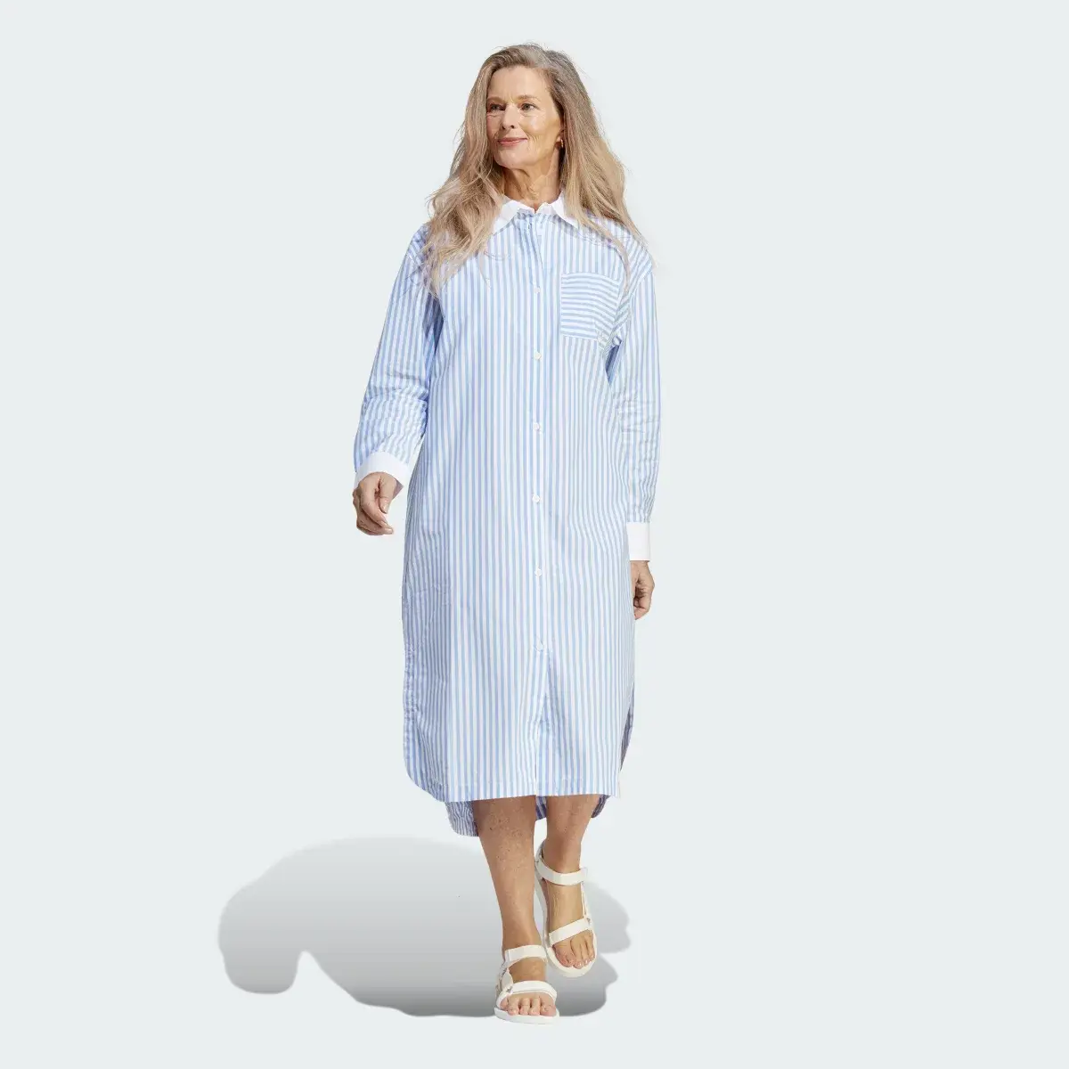 Adidas Premium Essentials Poplin Shirt Dress. 2