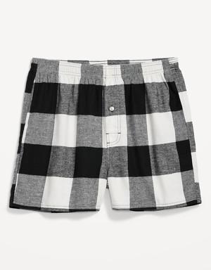Matching Printed Flannel Pajama Boxer Shorts for Men -- 3.75-inch inseam